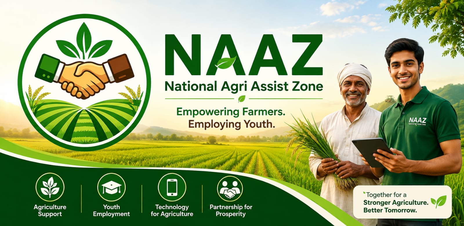 NAAZ visual representing agriculture, partnership, and responsible coordination